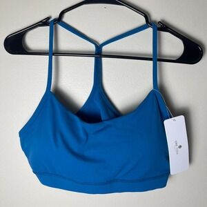 CRZ Yoga Butterluxe Y BackSpaghetti Thin Strap Blue Sports Bra XL New